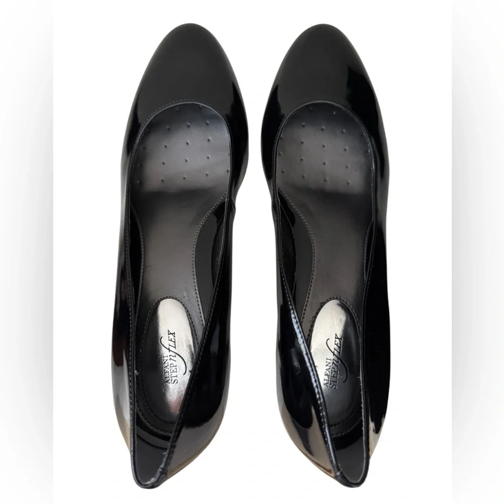ALFANI Step N Flex Black Shiny Pumps Heels Women 8 M - New With Box